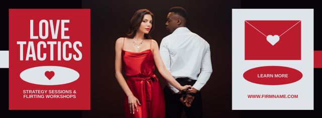 Modèle de visuel Love Tactics with Multiracial Couple - Facebook cover