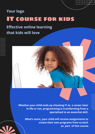 Programming Courses for Kids Ad Posterデザインテンプレート