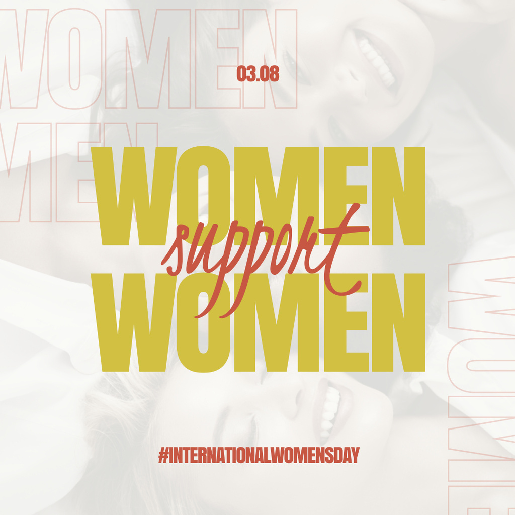 Support of Women on International Women's Day Instagram Πρότυπο σχεδίασης