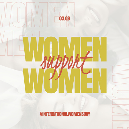 Ontwerpsjabloon van Instagram van Steun van vrouwen op Internationale Vrouwendag