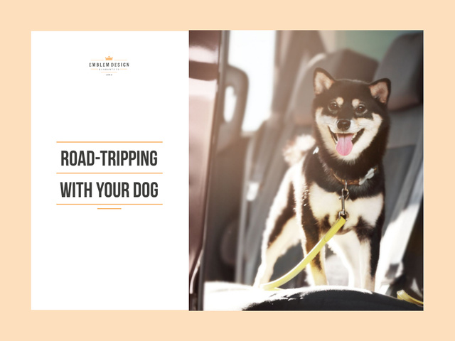 Ontwerpsjabloon van Presentation van Road tripping with dog