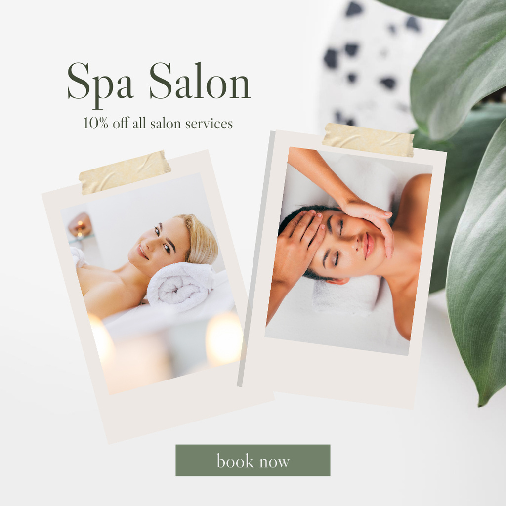 Ontwerpsjabloon van Instagram van Spa Salon Service Offer
