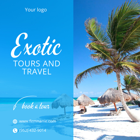 Oferta de férias exóticas à beira-mar com reserva Instagram Modelo de Design