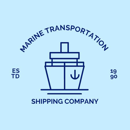Emblem of Marine Transport Company with Ship Logo Design Template