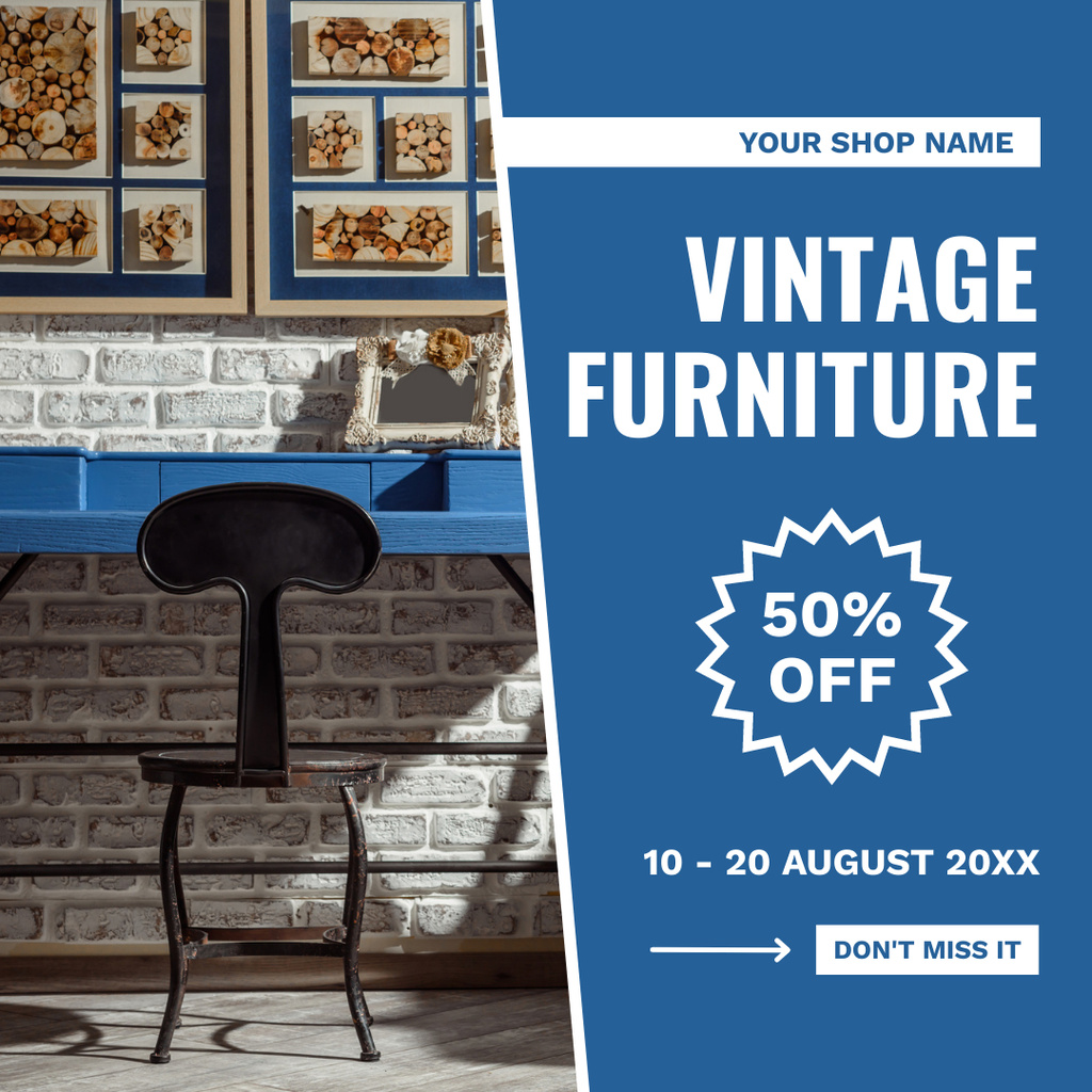 Comfy Furniture Pieces At Discounted Rates In Shop Offer Instagram Design Template