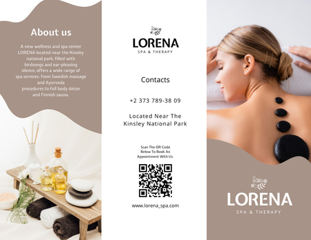 Spa and Massage Therapy Service Brochure 8.5x11in Design Template