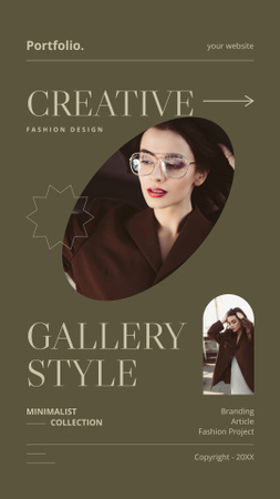 Modèle de visuel Woman in Elegant Brown Outfit - Instagram Story