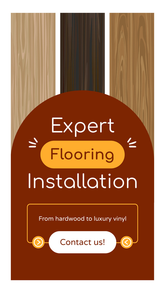 Expert Flooring Installation Ad with Wooden Samples Instagram Story Modelo de Design