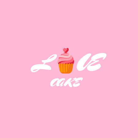 Ontwerpsjabloon van Logo van Tempting Bakery Ad Showcasing a Yummy Cupcake