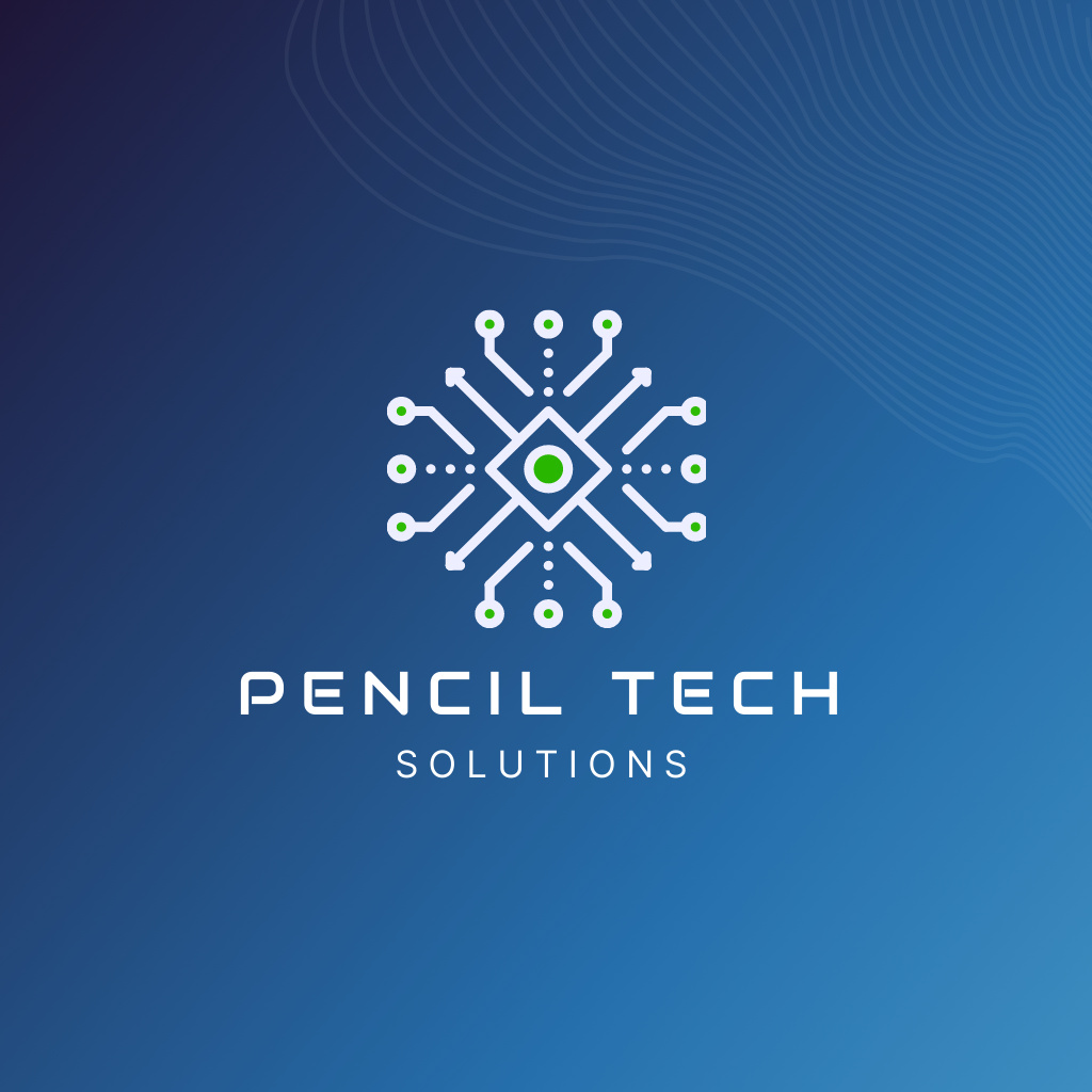 Plantilla de diseño de Tech Company Emblem on Blue Gradient Logo 