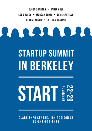 Startup summit Annoucement Poster Design Template