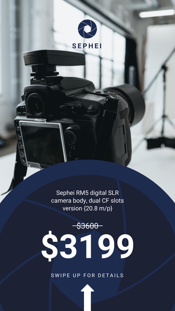 Photography equipment in studio Instagram Story Design Template