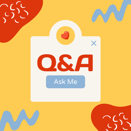 Kind Questions And Answers Session With Doodles Instagram Design Template