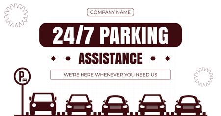 Template di design Servizi di parcheggio 24 ore su 24 con assistente Facebook AD