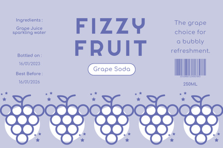 Plantilla de diseño de Bebida de frutas con gas Label 