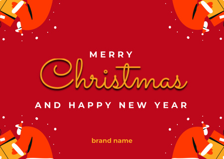Merry Christmas and Happy New Year Wishes with Santa Claus Card Design Template