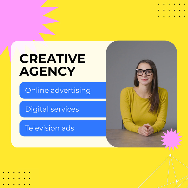 Result-oriented Creative Agency With Advertising Services Offer Animated Post Πρότυπο σχεδίασης