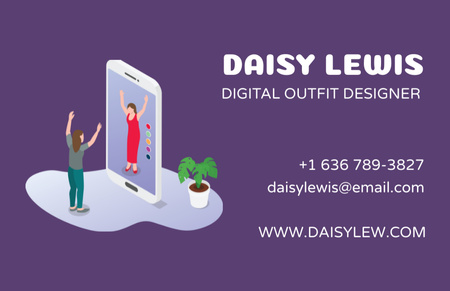 Online Clothing Designer Services Business Card 85x55mm Modelo de Design