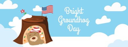Groundhog Day Celebration Announcement Facebook cover Design Template