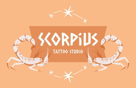 Plantilla de diseño de Escorpiones Oferta Estudio De Ilustración Y Tatuaje Business Card 85x55mm 