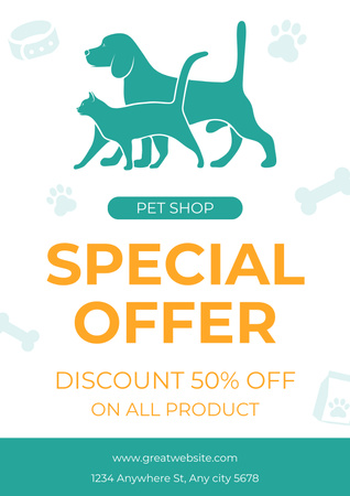 Platilla de diseño Special Offer of Pet Shop Poster