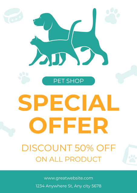 Plantilla de diseño de Special Offer of Pet Shop Poster 
