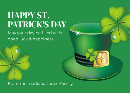 St. Patrick's Day Wishes Card Tasarım Şablonu