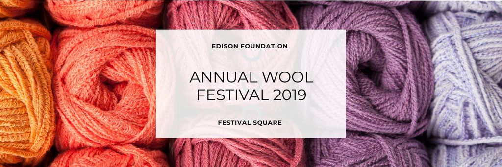 Colorful Knitting Event with Woolen Yarn Skeins Twitter Šablona návrhu