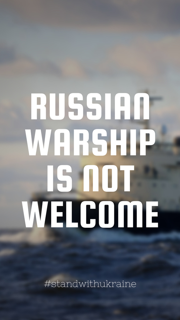 Russian Warship is Not Welcome Instagram Story – шаблон для дизайна