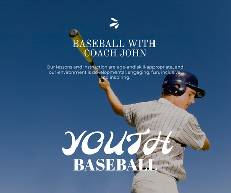 Baseball for Kids Facebook Design Template