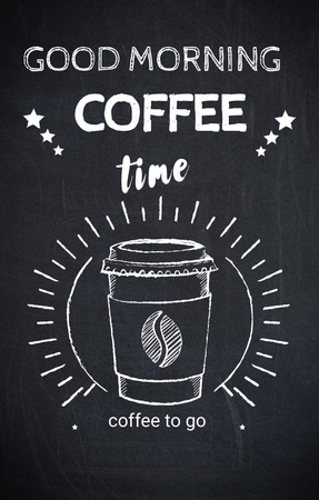 Coffee time chalk advertisement Invitation 4.6x7.2in Πρότυπο σχεδίασης