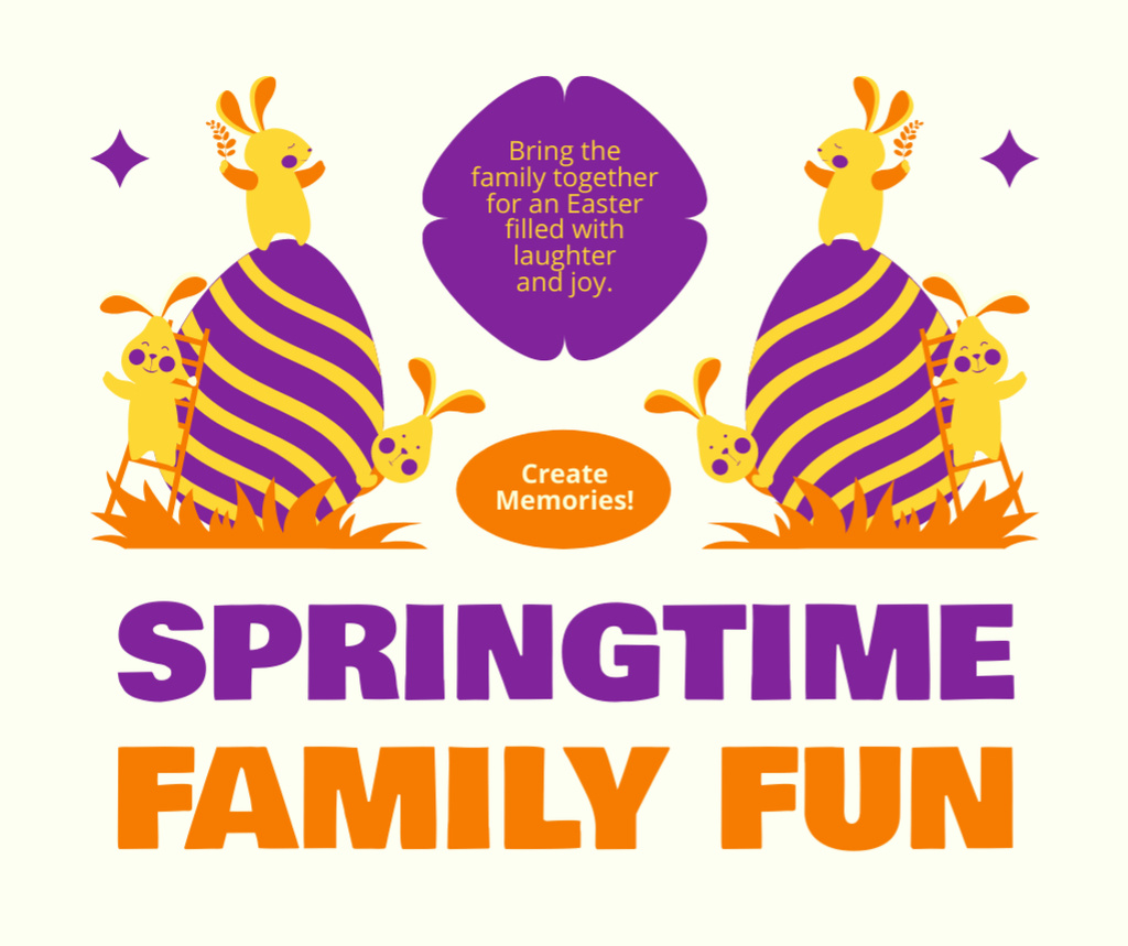 Plantilla de diseño de Springtime Easter Family Fun Event Ad Facebook 