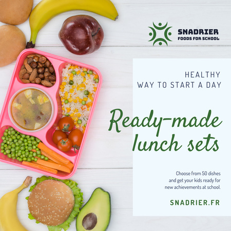 Plantilla de diseño de Oferta de almuerzo saludable Instagram 