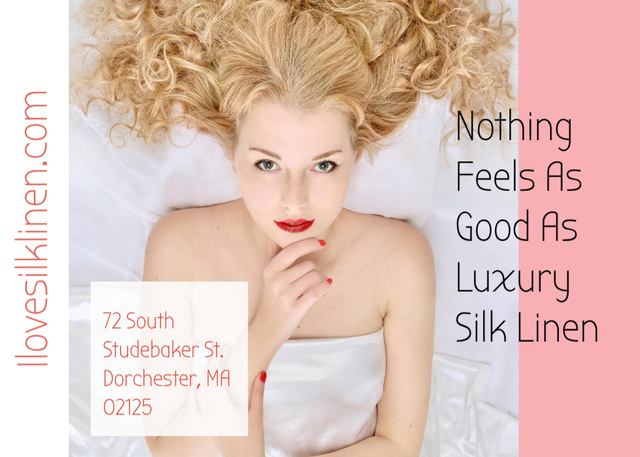 Luxury Silk Linen Promotion Ad Postcard 5x7in Design Template