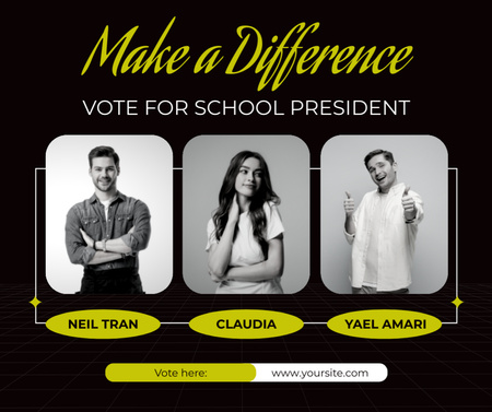 Plantilla de diseño de Candidatos de Estudiantes a la presidencia Facebook 