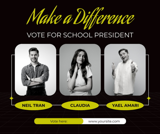 Modèle de visuel Candidates of Students for President - Facebook