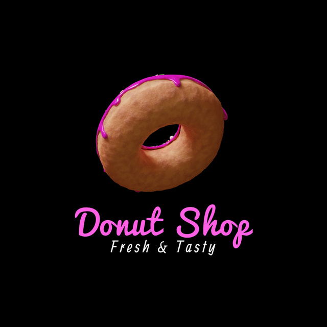 Doughnut Shop Offer of Soft Sweet Treats Animated Logo Design Template