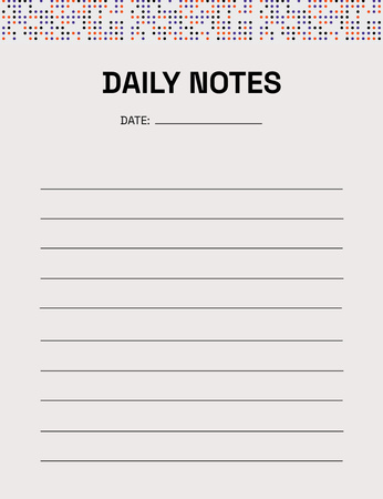 Simple Notes Planner with Bright Dots Notepad 107x139mm Design Template