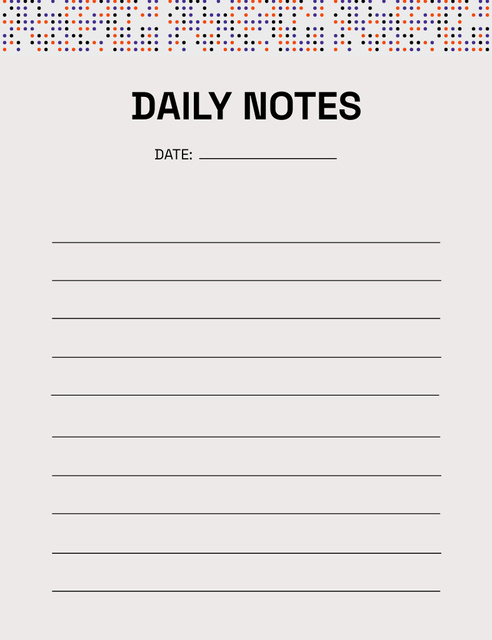 Simple Notes Planner with Bright Dots Notepad 107x139mm tervezősablon