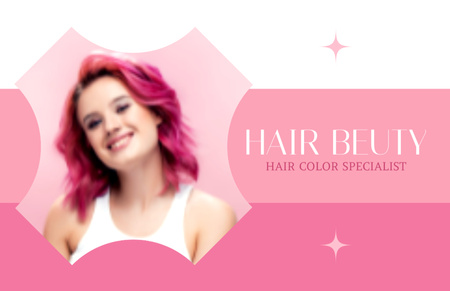 Plantilla de diseño de Oferta de servicios de especialista en color de cabello Business Card 85x55mm 