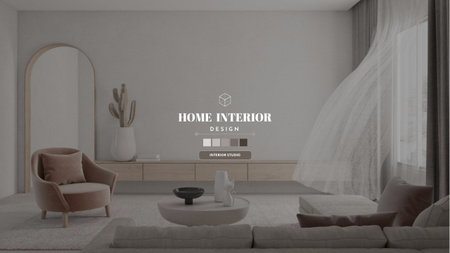 Home Interior Design Ad with Palette Youtube Design Template