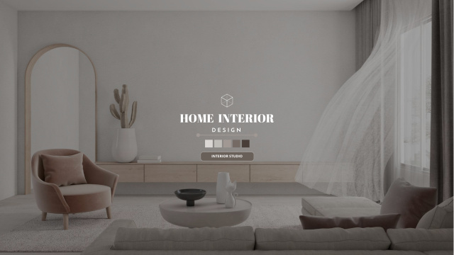 Home Interior Design Ad with Palette Youtube Design Template