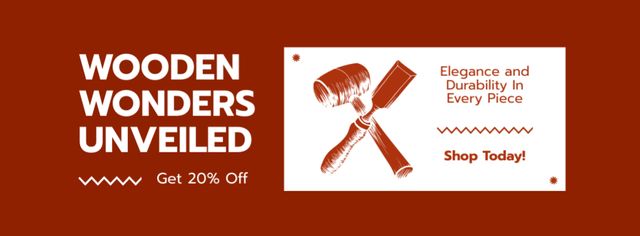 Discount Offer on Wooden Wonders Facebook cover Πρότυπο σχεδίασης