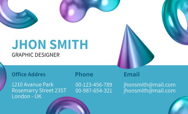 Ontwerpsjabloon van Business Card 91x55mm van Graphic Designer Services Offer