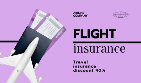 Ontwerpsjabloon van Business card van Flight Insurance Offer
