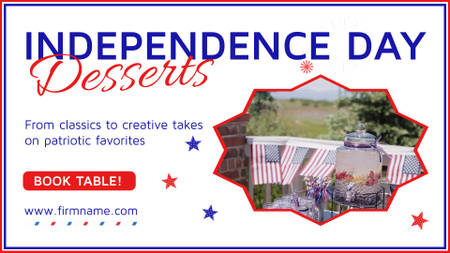 Modèle de visuel De délicieux desserts pour le jour de l'indépendance américaine - Full HD video
