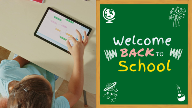 Inspiring Back to School Greeting WIth Doodles Full HD video Design Template