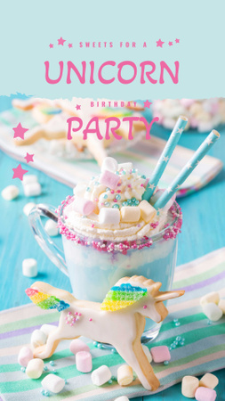 Designvorlage süßer monster-shake für party für Instagram Story