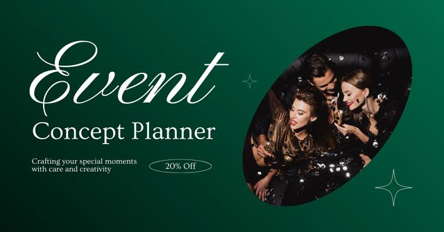 Event Planning Concept Offer Facebook AD Modelo de Design