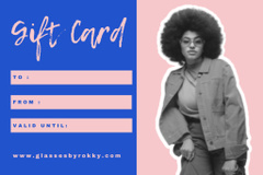 Gift Voucher with Stylish Young African American Woman in Pink
